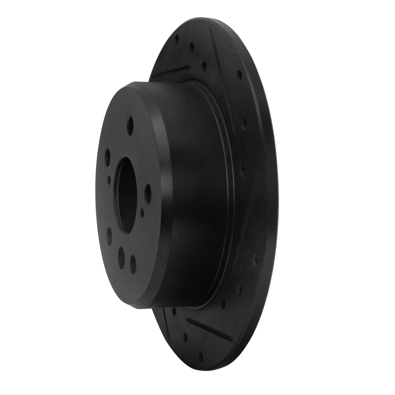 Lexus ES300 Brake Rotor (1) - Rear Right - R1 Concepts - Drilled & Slotted - Black - `92-`03